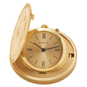 English gold watch set in British gold coin dated 1902 Circa 1970