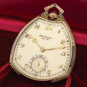 Danish 18k white gold and enamel pocket watch Circa 1925