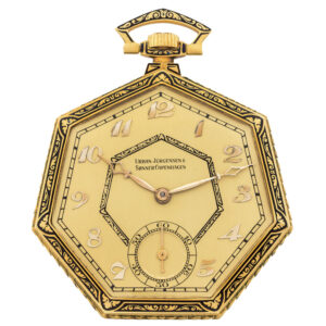 Danish gold and enamel Art Deco pocket watch Circa 1920
