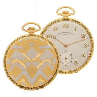 Danish multicoloured gold Art Deco pocket watch Circa 1920