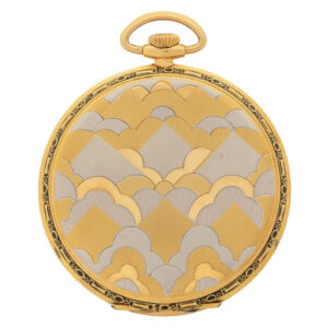 Danish multicoloured gold Art Deco pocket watch Circa 1920