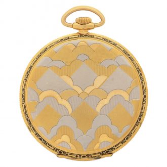 Danish multicoloured gold Art Deco pocket watch Circa 1920