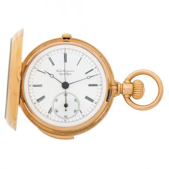 Danish pink gold minute repeating chronograph Circa 1881