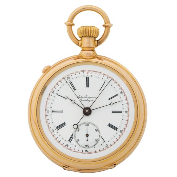 Danish gold open faced split-second chronograph Circa 1898