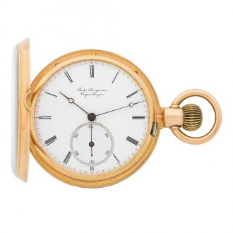 Danish gold watch with small detent escapement Circa 1870