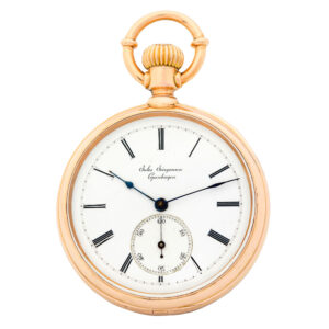 Danish pink gold open faced lady's pocket watch Circa 1874