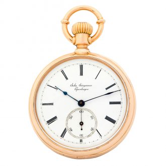Danish pink gold open faced lady's pocket watch Circa 1874