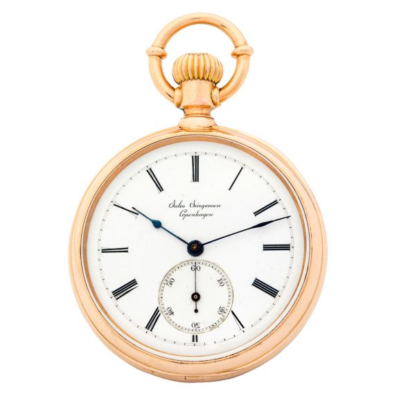 Danish pink gold open faced lady's pocket watch Circa 1874