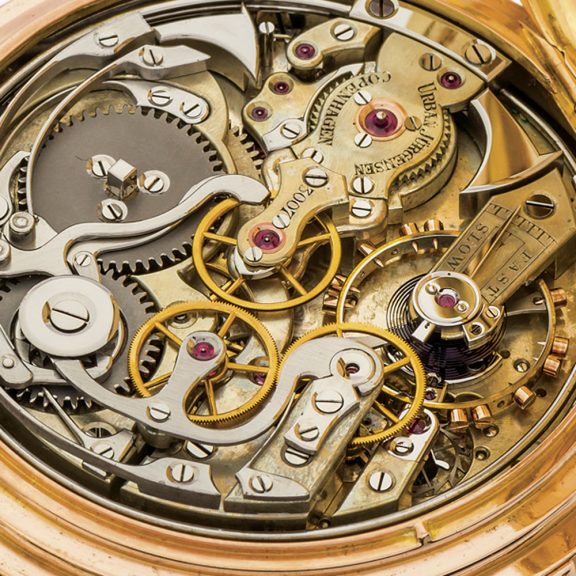 Danish gold repeater with split-second chronograph Circa 1910 Danish gold repeater with split-second chronograph Circa 1910