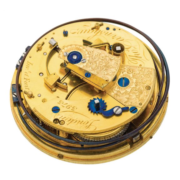 English gold quarter repeating pocket chronometer Circa 1819 English gold quarter repeating pocket chronometer Circa 1819