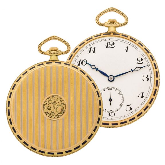 Swiss yellow, white gold and enamel dress pocket watch Circa 1925 Swiss yellow, white gold and enamel dress pocket watch Circa 1925