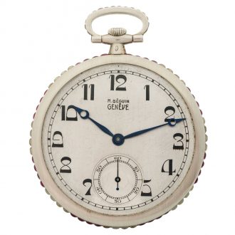 Swiss 18K white gold Art Deco keyless dress watch Circa 1923