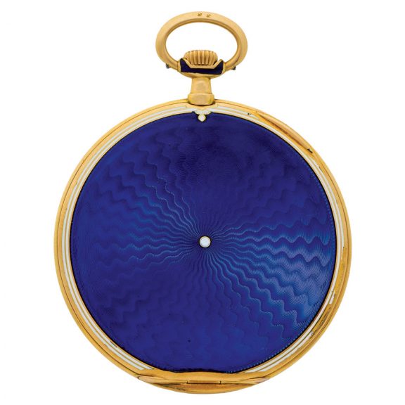 Fine French gold and translucent enamel pocket watch Circa 1900
