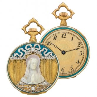 Impressive Danish gold Art Nouveau dress watch Circa 1923