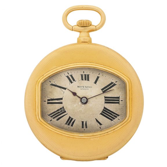 Swiss gold dress watch with pillow-shaped dial Circa 1915