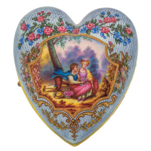 Large Swiss silver-gilt and enamel heart-shaped pocket watch Circa 1819