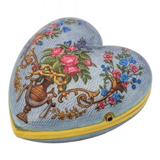 Large Swiss silver-gilt and enamel heart-shaped pocket watch Circa 1819