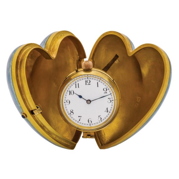 Large Swiss silver-gilt and enamel heart-shaped pocket watch Circa 1819 Large Swiss silver-gilt and enamel heart-shaped pocket watch Circa 1819