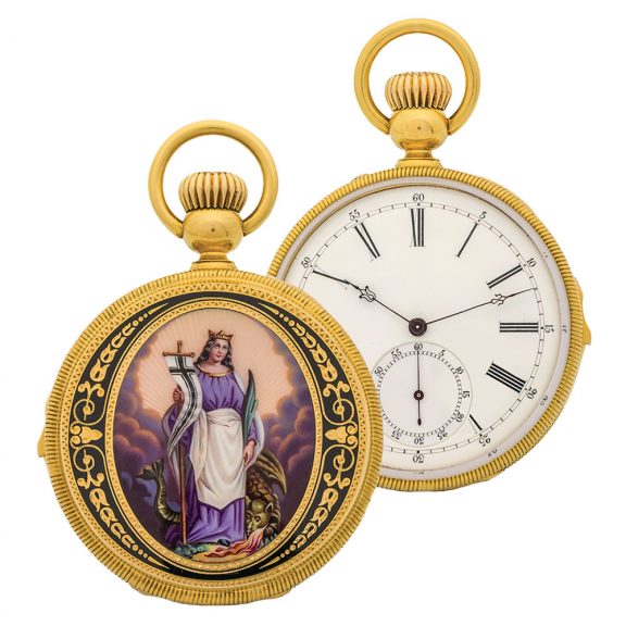 Swiss gold and enamel quarter repeating pocket watch Circa 1910 Swiss gold and enamel quarter repeating pocket watch Circa 1910