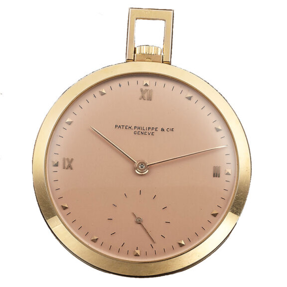 Swiss pink gold open faced lever dress watch Circa 1950