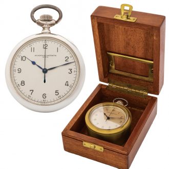 Swiss silver centre seconds chronometer deck watch Circa 1944