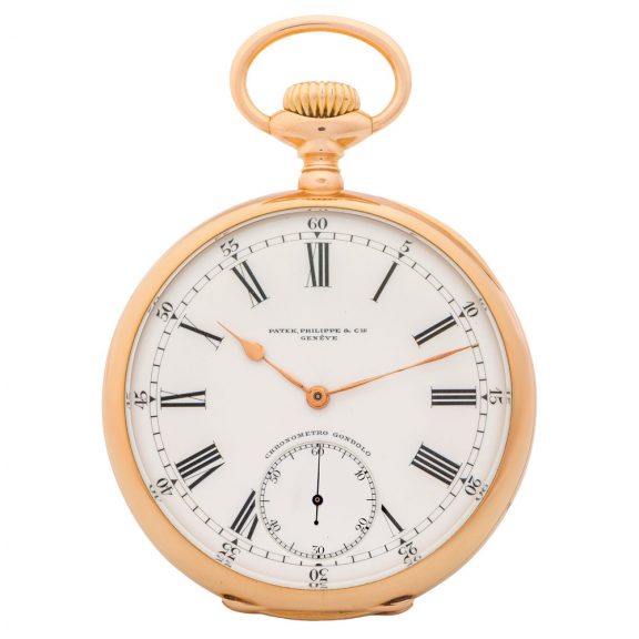 Very fine Swiss gold Chronometro Gondolo pocket watch Circa 1908