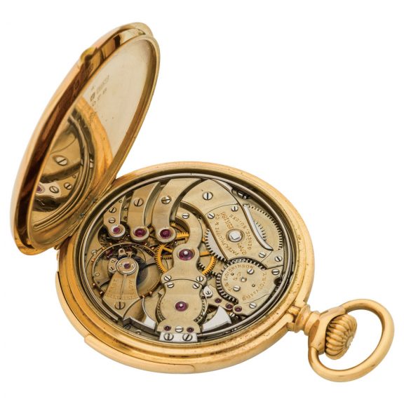 Swiss 18K gold minute repeating keyless pocket watch Circa 1908 Swiss 18K gold minute repeating keyless pocket watch Circa 1908