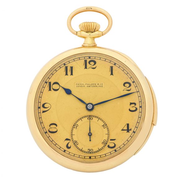Swiss yellow gold minute repeating lever pocket watch Circa 1920