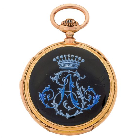 Small Swiss gold minute repeating half hunter Circa 1888 Small Swiss gold minute repeating half hunter Circa 1888