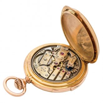 Small Swiss gold minute repeating half hunter Circa 1888
