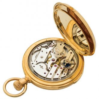 Swiss 18K gold hunting cased minute repeater Circa 1872