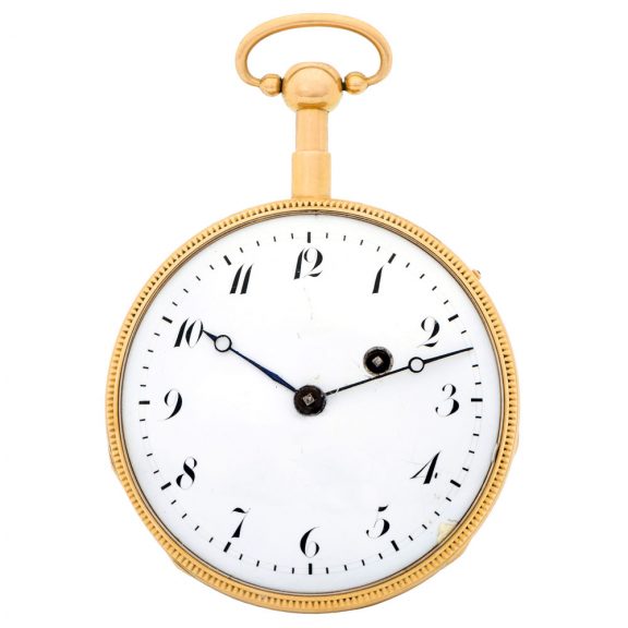 Swiss yellow gold minute repeating verge pocket watch Circa 1830