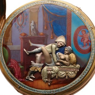 Swiss gold repeater with hidden erotic automaton Circa 1810