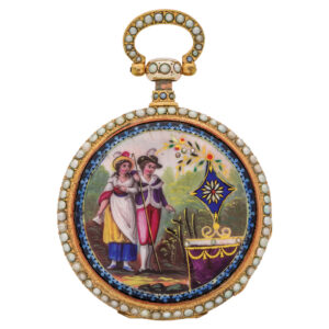 English gold quarter repeating cylinder pocket watch Circa 1830