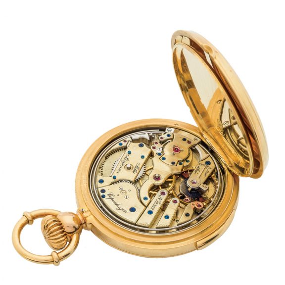 Danish gold minute repeating keyless pocket watch Circa 1880 Danish gold minute repeating keyless pocket watch Circa 1880