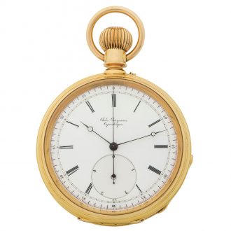 Early Danish gold centre second keyless pocket watch Circa 1865
