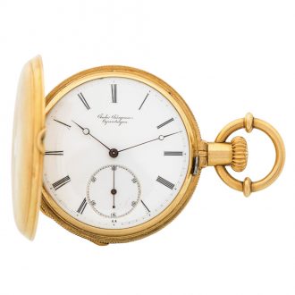 Danish yellow gold mid-size lever pocket watch Circa 1870