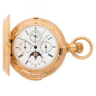 Equally rare Danish gold minute repeating chronograph Circa 1875