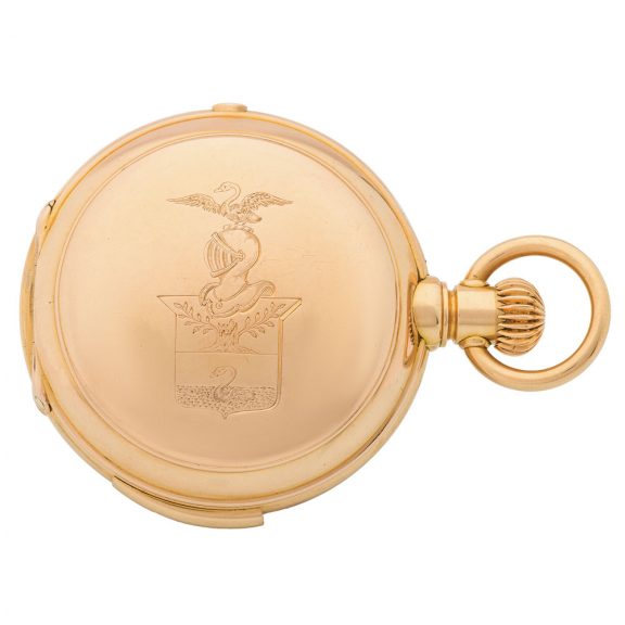Equally rare Danish gold minute repeating chronograph Circa 1875 Equally rare Danish gold minute repeating chronograph Circa 1875