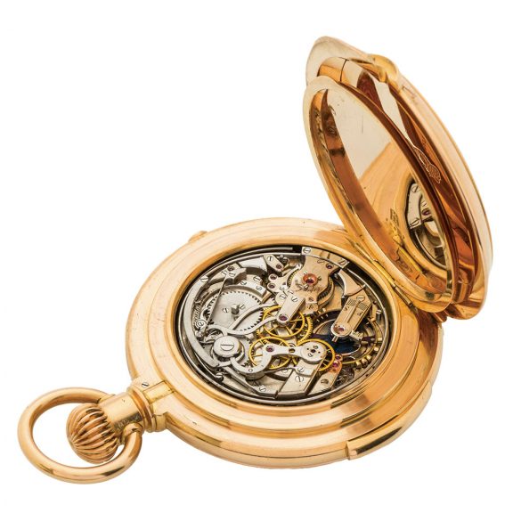 Equally rare Danish gold minute repeating chronograph Circa 1875 Equally rare Danish gold minute repeating chronograph Circa 1875