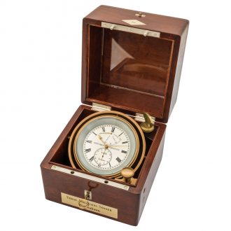 Danish brass deck chronometer with power reserve Circa 1852