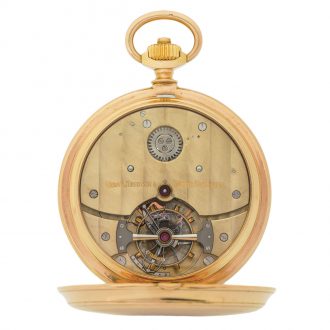 Exceptional Danish gold tourbillon with power reserve Circa 1980