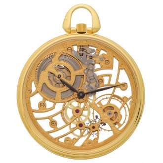 Elegant Swiss gold skeletonized keyless dress watch, Circa 1981