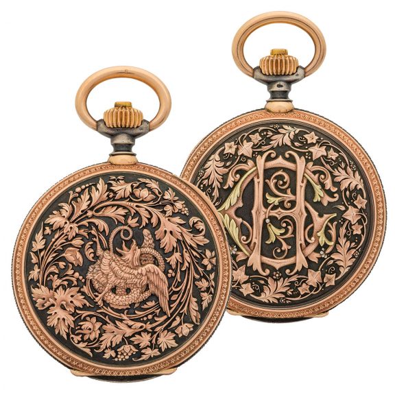 Splendid Swiss silver-niello hunting cased pocket watch Circa 1899 Splendid Swiss silver-niello hunting cased pocket watch Circa 1899