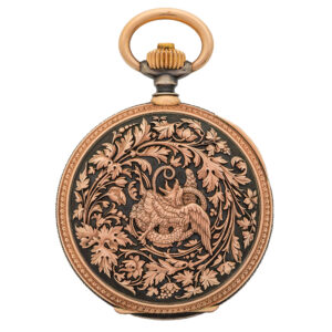 Splendid Swiss silver-niello hunting cased pocket watch Circa 1899