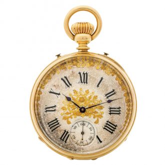 Unique Swiss gold double dialled pocket watch Circa 1890