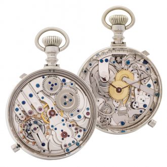 Swiss chromed custom-made glazed minute repeater Circa 1910