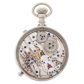 Swiss chromed custom-made glazed minute repeater Circa 1910
