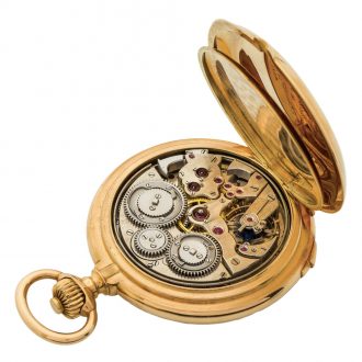Swiss gold grande & petite sonnerie pocket watch Circa 1900