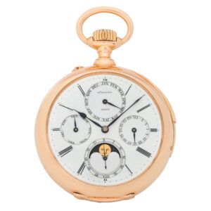 Swiss pink gold minute repeating keyless pocket watch Circa 1890